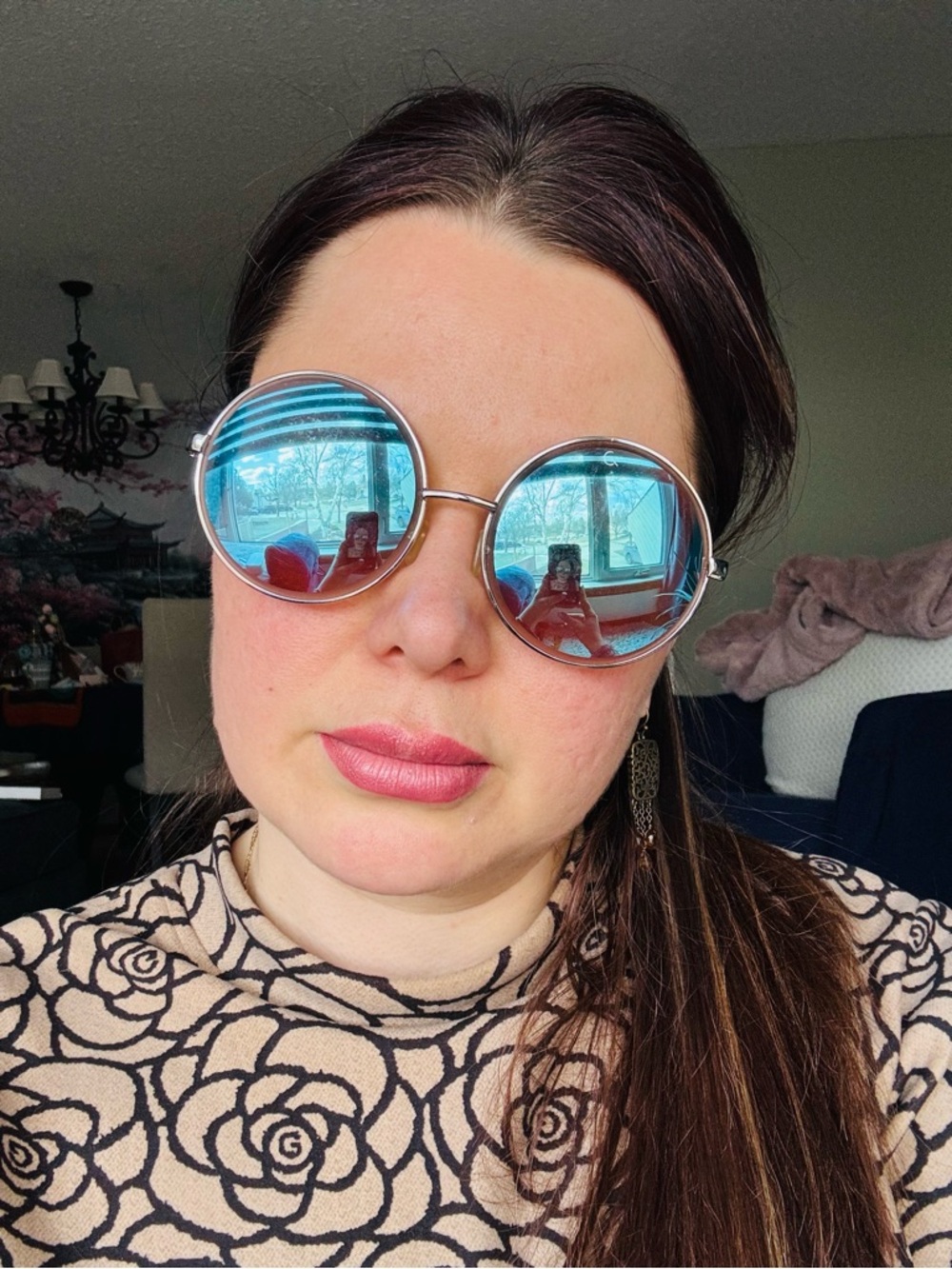 Round Blue Quay Mirrored Sunglasses